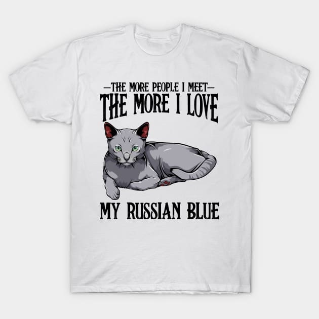 Russian Blue Cat T-Shirt by Lumio Gifts